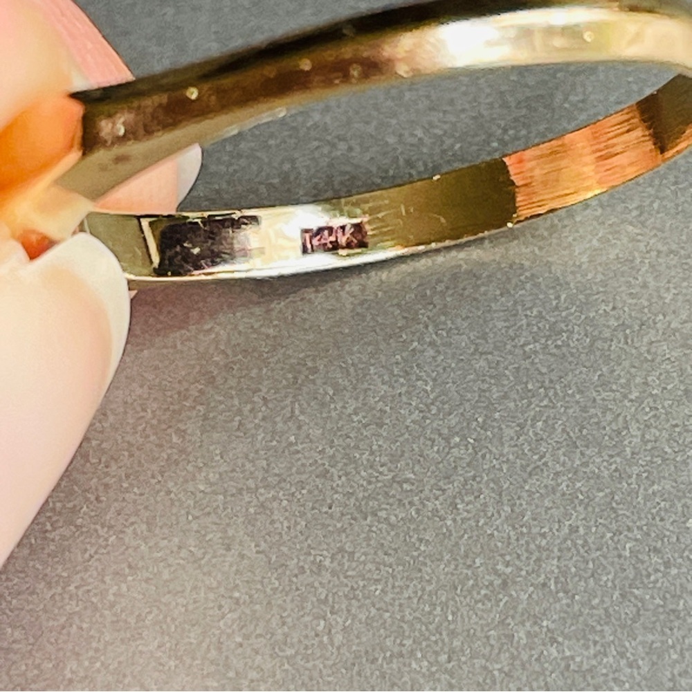 14K Yellow Gold Modern Minimalist Stackable Ring Band Vintage - Picture 11 of 13